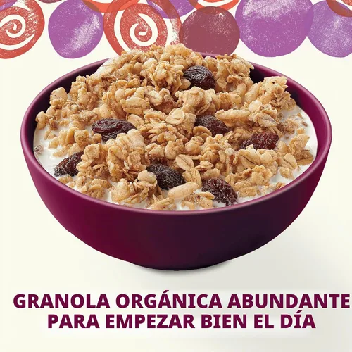 Vista 3 de Cascadian Farm Granola orgánica, cereales de canela y pasas, bolsa resellable, 11 onzas