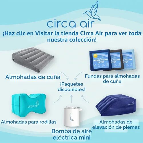 Vista 6 de Circa Air Almohadas inflables de elevación de piernas para alivio de hinchazón y edema, almohada de cuña de viaje para piernas, soporte