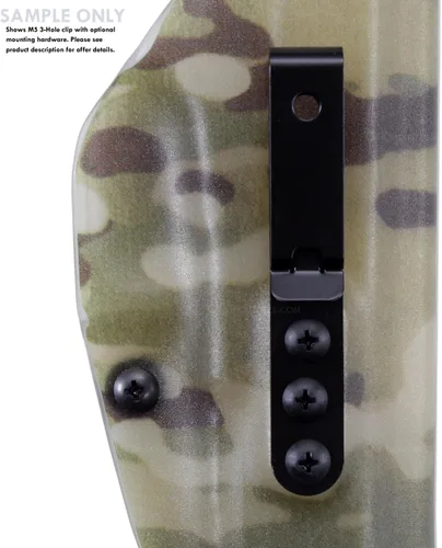 Vista 8 de HolsterSmith - Clip universal de metal para cinturón para hacer fundas, modelo 5, (3 agujeros), color negro táctico