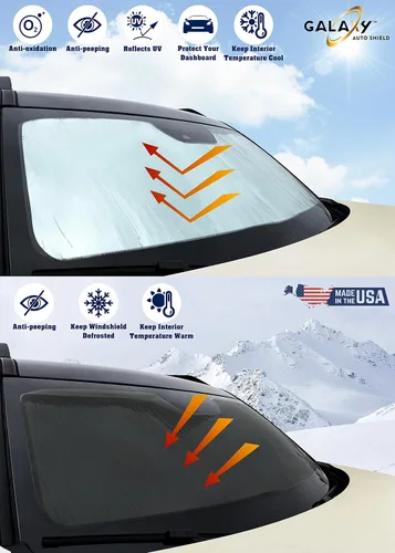 Vista 7 de Galaxy Auto Shield Parasol para parabrisas de ajuste personalizado para Nissan NV Van Cargo 2012, 2013, 2014, 2015, 2016, 2017, 2018, 2019, 2020