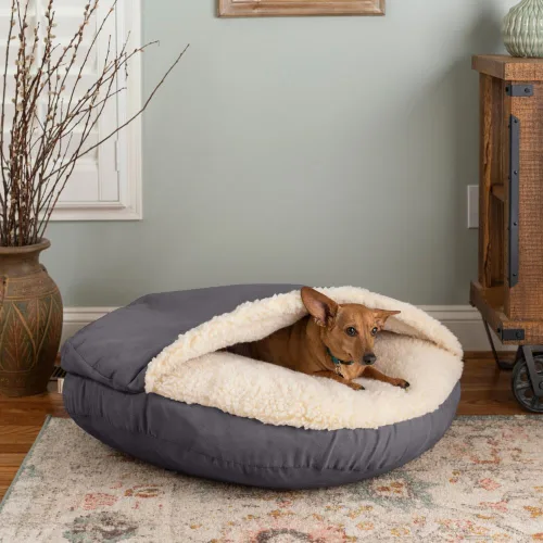 Vista 17 de Snoozer Cama Ortopédica de Lujo Estilo Cueva para Mascotas, Pequeña, Antracita For small sized pets, Removable washable cover, Calming covered dog