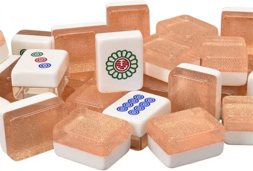 Vista 5 de Juego de mahjong chino, juego de mahjong chino tradicional, 144 azulejos, 2 fichas de repuesto, estuche de madera, juego de Majhong portátil