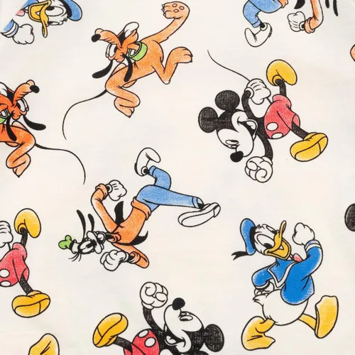 Vista 6 de Disney Mickey Mouse Winnie the Pooh Lion King Goofy Donald Duck Simba - Sudadera y pantalones cortos de felpa francesa para recién nacidos a niños