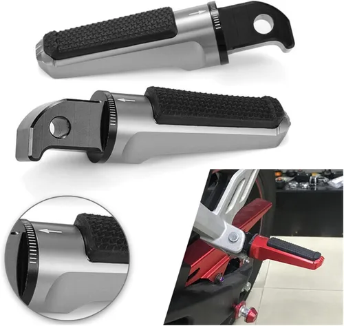 Vista 2 de Estriberas traseras para pasajeros compatibles con MT07 FZ6 FZ1 TMAX 500 530 T-max 530 YZF R3 R25 XSR900 XSR700 MT03 MT09 (color : SV)