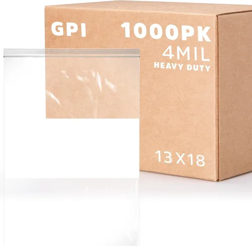 Vista 33 de GPI - 2" x 3" - Paquete a granel de 100, bolsas de plástico transparente con cierre de cremallera de 4 mil de grosor, resistentes, con bloque blanco