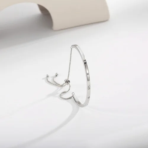 Vista 7 de WOWORAMA Pulseras deslizantes ajustables para mujer, pulsera de amistad para mujer, pulsera bolo de oro, oro blanco, oro rosa