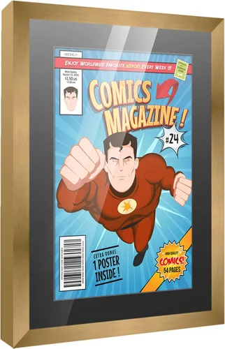 Vista 68 de Poster Palooza Marco de cómic con paspartú para 1 cómic de la Edad de Bronce publicado entre 1970 y 1985, marco de cómic negro para cómic de 7.25 x