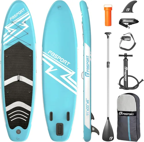 Vista 9 de FBSPORT Tabla de remo de pie prémium de 11 pies, tabla de yoga con accesorios de SUP y bolsa de transporte, amplia posición, control de surf