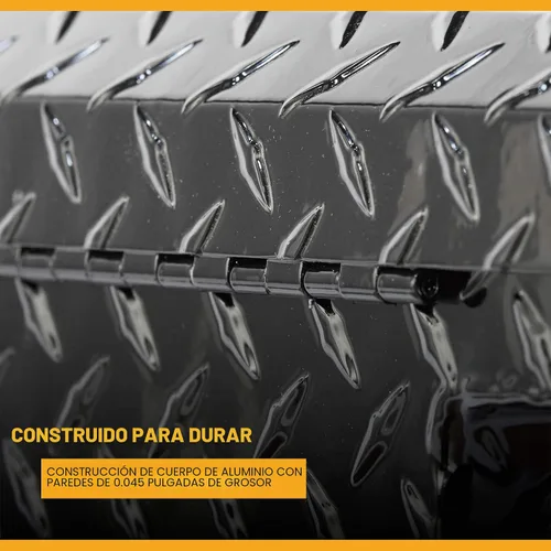 Vista 2 de Caja de herramientas para camioneta Northern Tool de perfil bajo, cruzada, con tapa única - Aluminio, negro brillante, cierres de paleta, 69