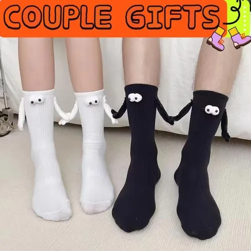 Vista 3 de SLOUFIOL Tomados de la mano Lindos calcetines de conexión magnética muñeca divertida Navidad cumpleaños regalos idea