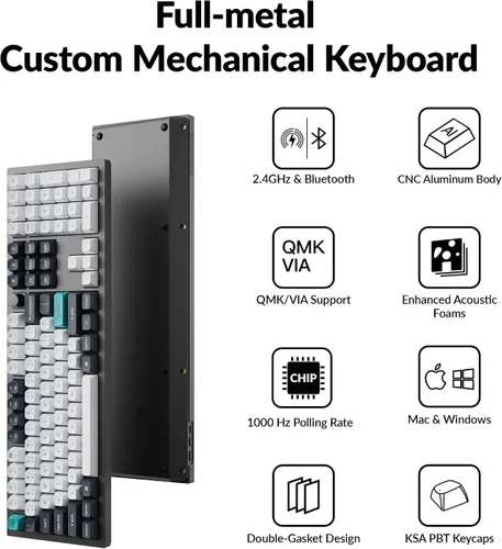 Vista 4 de Keychron Q6 Max QMKVIA Bluetooth Wireless 2.4 GHzUSB-C Teclado mecánico personalizado con cable, perilla programable de tamaño completo
