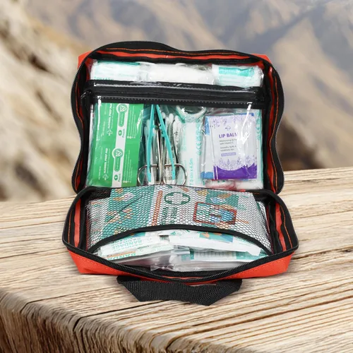 Vista 6 de General Medi Kit de primeros auxilios, kit de primeros auxilios pequeño de 250 piezas, incluye manta de aluminio de emergencia, paquete frío