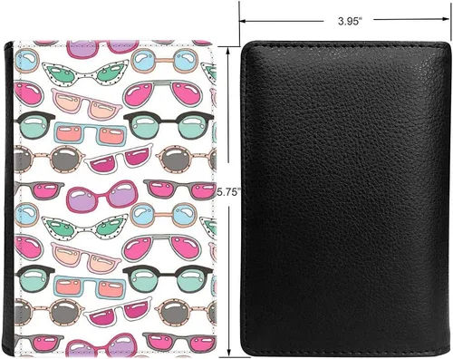 Vista 2 de PU Leather Passport Holder Travel Wallet RFID Blocking Card Case Cover With Unique