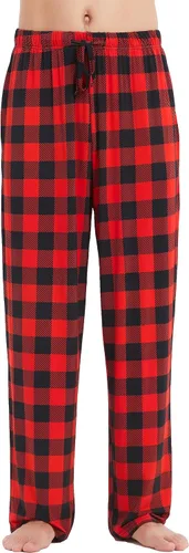 Vista 14 de GYS - Pantalones para dormir de bambú para hombre Negro