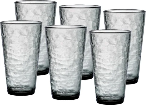 Vista 20 de RIPPLE- Juego de 4 vasos acrílicos de 16 onzas, sin BPA, apilables, aptos para lavavajillas, transparentes