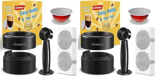 Vista 8 de CAPMESSO - Kit de recarga reutilizable Vertuo Pod: 100 tapas de aluminio para Nespresso