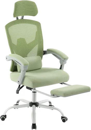 Vista 12 de Silla ergonómica de oficina, silla de escritorio de malla con respaldo alto para computadora con soporte lumbar y ruedas, silla giratoria ajustable