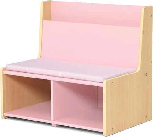 Vista 6 de Delta Children - Rincón de lectura GapKids con banco acolchado - Certificado Greenguard Gold, rosa rubor