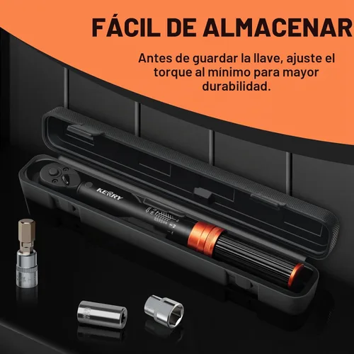 Vista 8 de Llave dinamométrica de clic de 1/4 pulgada Kerry, 20-240 pulgadas-libras/2.3-27.1 Nm, ±3% de alta precisión, escalas de doble rango, claramente