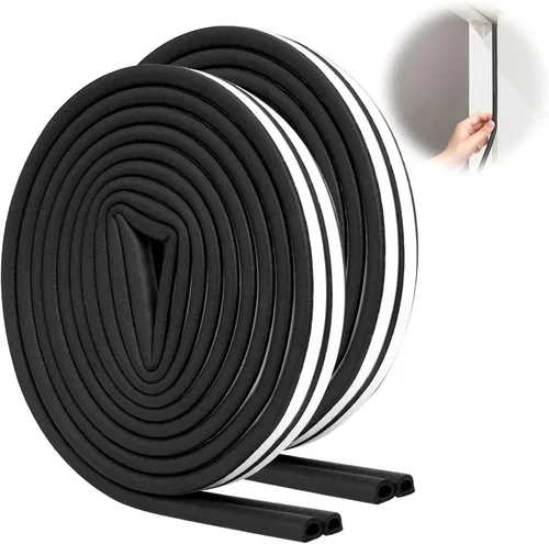 Vista 8 de SUNMON Burlete de 33 pies (10 m) tipo D, para impermeabilizar e insonoriza, hecho de espuma autoadhesiva, para puertas y ventanas (blanco)