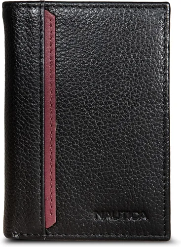 Vista 36 de Nautica Men's Trifold Wallet RFID Blocking Protection ID Window Card Slots Genuine Leather Durable