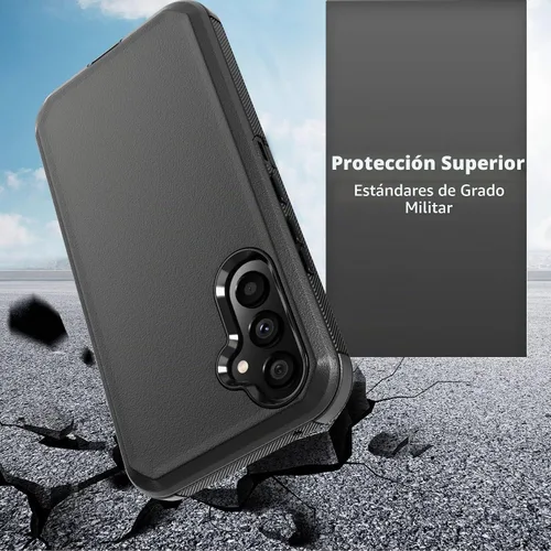 Vista 6 de Funda de teléfono para Samsung Galaxy A54 5G, resistente, dura, a prueba de golpes, con funda de clip para cinturón para Samsung A54 5G 2023 (negro)