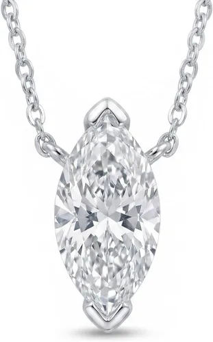 Vista 17 de La Joya 1/2-2 CT Lab Grown Diamond Necklace 14K White Gold Multi Shape Oro blanco