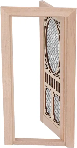 Vista 8 de 1:12 Mini modelo de muebles de casa de muñecas, puerta de pantalla para casa de muñecas, abedul para puertas de casa de muñecas DIY