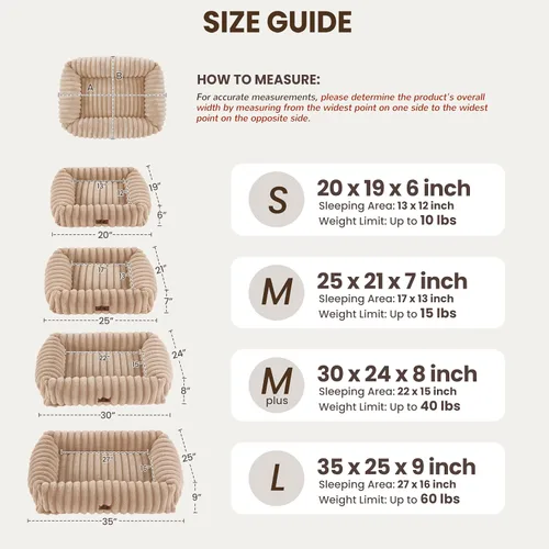 Vista 8 de Cama lavable para perros pequeños y medianos, cama rectangular ortopédica de forro polar de pana para mascotas con funda extraíble y parte inferior