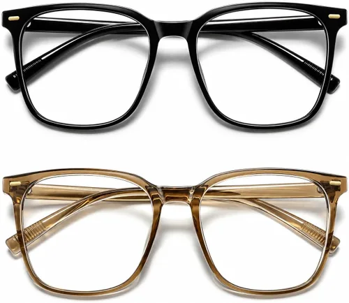 Vista 16 de Gafas cuadradas de gran tamaño con bloqueo de luz azul para mujeres y hombres, antifatiga para monitor de computadora, reducen la fatiga ocular