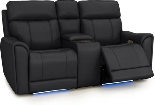 Vista 13 de Seatcraft Trivanta Home Theater Seating Black Sofa and Loveseat