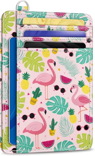 Vista 20 de Yonlevres Cartera delgada para tarjetas de crédito, cartera RFID para mujer, bolsillo frontal, soporte para tarjetas pequeñas, estuche para tarjetas