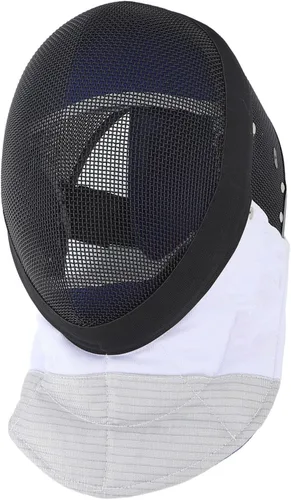 Vista 8 de Equipo protector de esgrima, forro impermeable, máscara de entrenamiento de esgrima, duradera, ligera, acabado antirreflejo, negro con babero grueso
