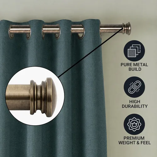 Vista 5 de Deco Window - Varilla ajustable para cortinas para ventanas de 18 a 44 pulgadas, poste de hierro de 1 pulgada extendible de alta resistencia
