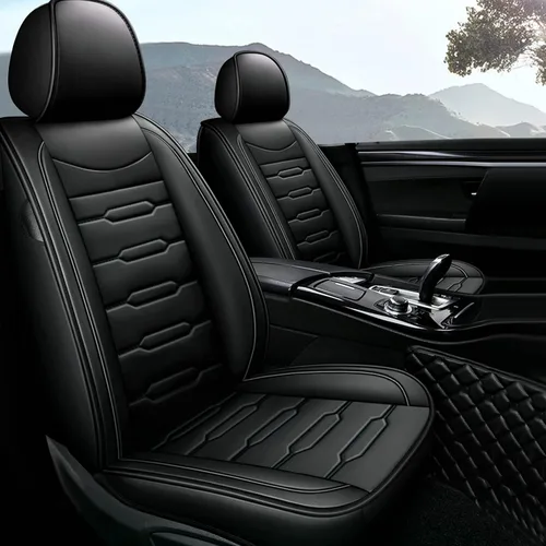 Vista 9 de AOMSAZTO Funda de asiento de automóvil para Toyota Tundra 2008-2024 2025, juego completo de 5 asientos, cojín de cuero para asiento de automóvil
