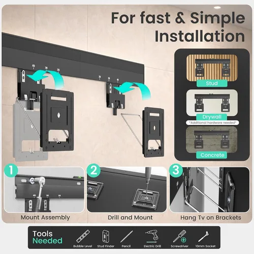 Vista 7 de ynVISION.DESIGN - Soporte de pared para TV ultra delgado para la mayoría de televisores de 32 a 65 pulgadas, compatible con televisores de marco