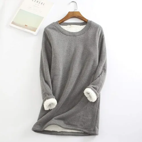 Vista 2 de TAPIYANG Sherpa Pullover for Women Winter Warm Fleece Lined Long Sleeve Crewneck Sweatshirt Pullover Loungewear Tunic Tops