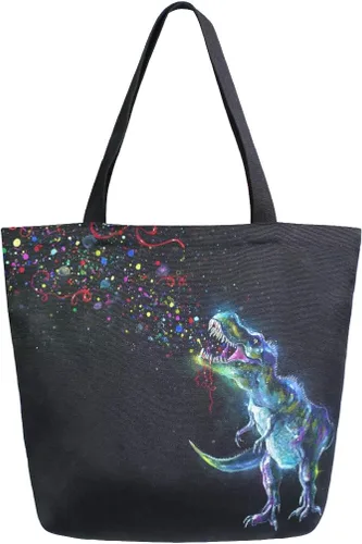 Vista 11 de Naanle Bolsa de lona para mujer, bolso de hombro casual con hoja de palma, reutilizable, multiusos, resistente, para compras, comestibles, algodón