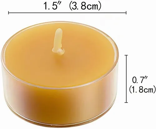 Vista 2 de DEYBBY Velas de té de cera de abeja natural sin perfume, paquete de 10