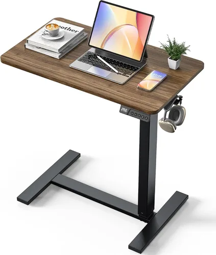 Vista 15 de Mesa eléctrica de 24 x 16 pulgadas, escritorio con ruedas para Blanco