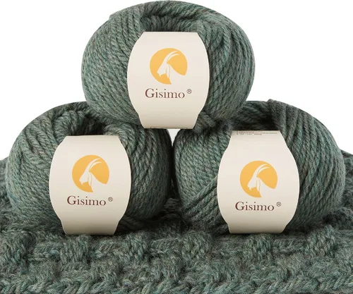 Vista 39 de 100% lana de merino para tejer, 3 capas de lana lujosa y suave para tejer a mano y ganchillo (ámbar, 1 bola)