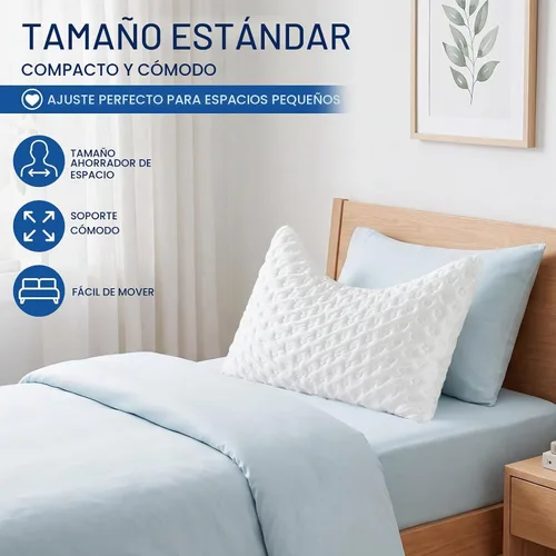 Vista 8 de Almohadas para dormir de lado para comodidad de cuello y hombros, diseño ergonómico de media luna curvada, espuma viscoelástica triturada ajustable