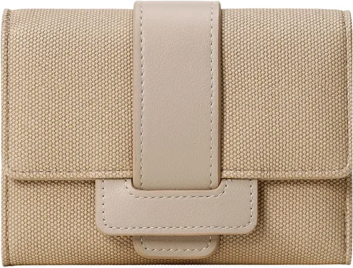 Vista 20 de Cartera pequeña para mujer, de piel, plegable, compacta, con bloqueo RFID, con bolsillo con cremallera para monedas, A01 Rojo Vino, Classic