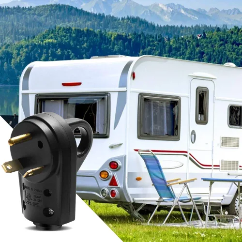 Vista 6 de Enchufe macho de repuesto para autocaravana de 30 amperios, resistente NEMA TT-30P, enchufe eléctrico de repuesto con mango de fácil desenchufe