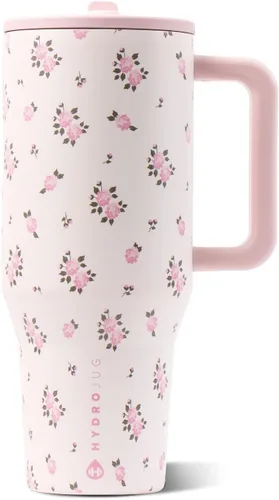 Vista 71 de HydroJug Traveler - Botella de agua de 40 onzas con asa y pajita abatible - Cabe en portavasos, vaso resistente a fugas - Reutilizable, aislado