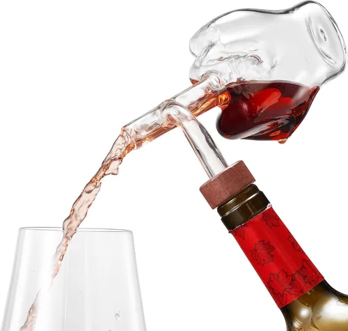 Vista 2 de Areadivino Aireador de Vino Italiano, Decantador Aireador, Aireadores en Botella para Vino Tinto y Blanco, Mejora el Sabor de Tus Vinos, Diseño
