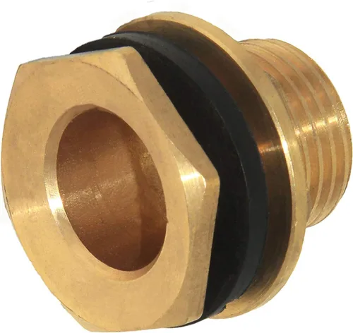 Vista 4 de Joywayus 1" macho y sin hembra interior de latón macizo conector de tanque de agua accesorio de tanque de mamparo con anillo de goma estabilizador