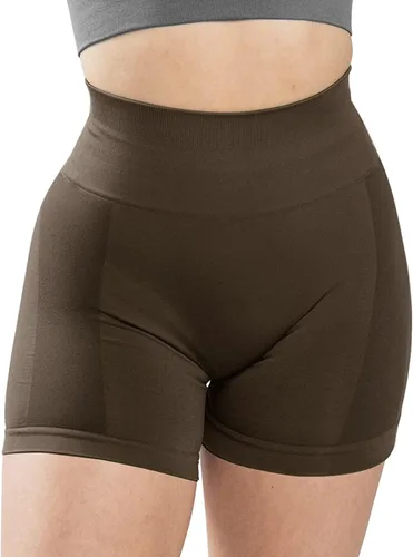 Vista 2 de CHANGEZOE Pantalones cortos de entrenamiento para mujer, sin costuras, cintura alta, amplifican el gimnasio, yoga, atléticos, pantalones cortos