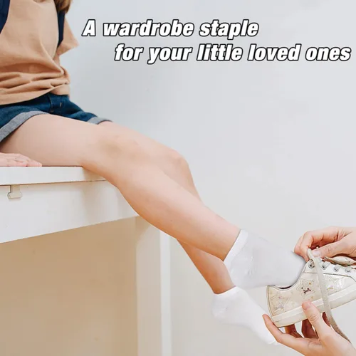 Vista 4 de SPTRAMLE Calcetines para niños, 25 pares de calcetines de corte bajo para niños y niñas (0 a 14 años), 25 pares de calcetines de tobillo para niños