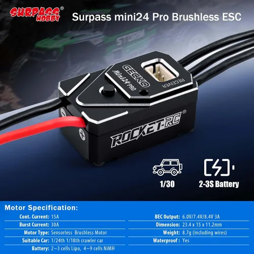 Vista 4 de Surpass Hobby 1212 3500KV Motor sin escobillas con 25A sin escobillas Esc Combo para 1/30 Axial SCX30